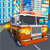 Fire City Truck Rescue Driving Simulator Game 